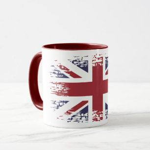 Union Jack (UK flagga), grunge stil Mugg