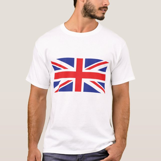 Union Jack UK Flagga T Shirt (Framsida)