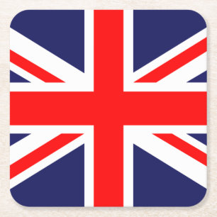 Union Jack - UK Flagga Underlägg Papper Kvadrat