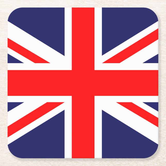 Union Jack - UK Flagga Underlägg Papper Kvadrat (Framsidan)