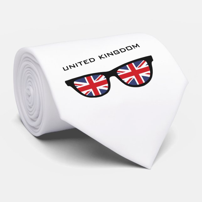 Union Jack UK Shades anpassningsbar text & färg ti Slips (Rullad)