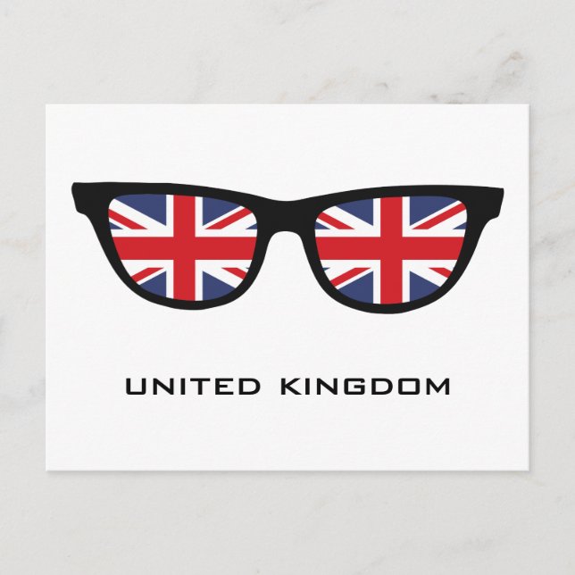 Union Jack UK Shades anpassningsbar text & färg vy Vykort (Framsida)