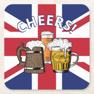 UNION JACK Underbar British Beer Underlägg Papper Kvadrat