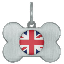 Union Jack/ Unionsflagga i Storbritannien Namnbricka Husdjur