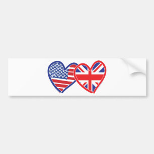 Union Jack/USA Bildekal