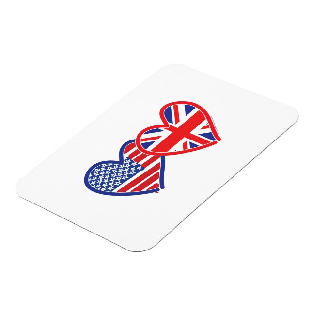 Union Jack USA Heart Save Date Magnet (Vänstra Sidan)