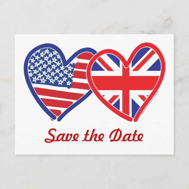 Union Jack/USA Spara datum Meddelande Vykort (Framsida)