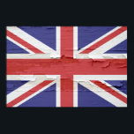 Union Jack Weasted Paint Poster<br><div class="desc">flagga i Förenade kungariket med ett färgutfall i sprucken vintage</div>