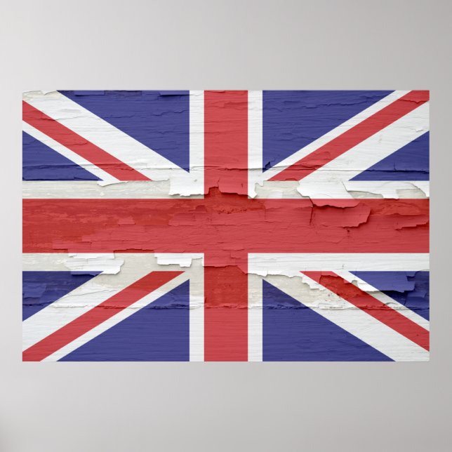 Union Jack Weasted Paint Poster (Framsidan)