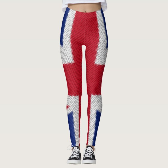 Union Jack Woven Flagga Leggings (Framsida)