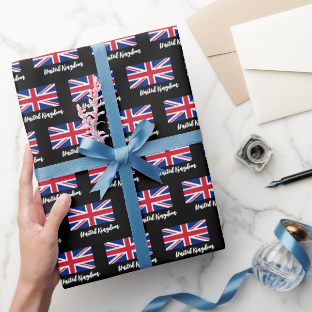 Union Jack Wrapping Papper, British Flagga, UK Bla Presentpapper (Gifting)