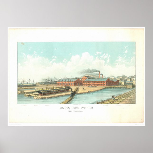 Union Järn Works in San Francisco (1801A) Poster (Framsidan)
