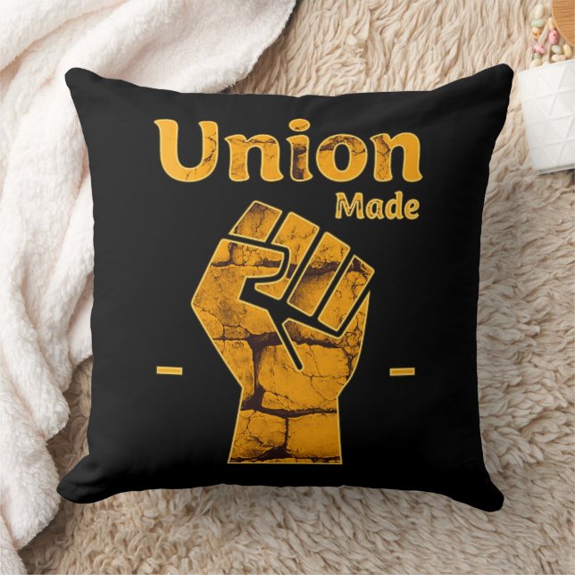 Union Made Worker Fist Labor Day Design Kudde (Filt)