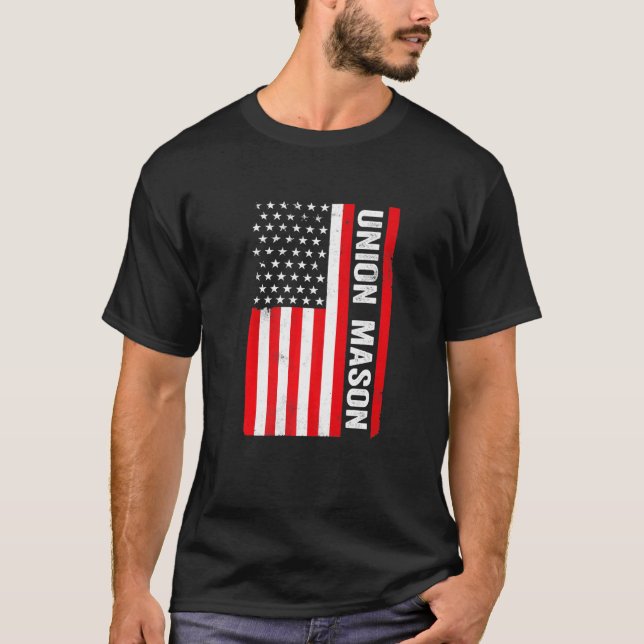 Union Mason American Flagga T Shirt (Framsida)