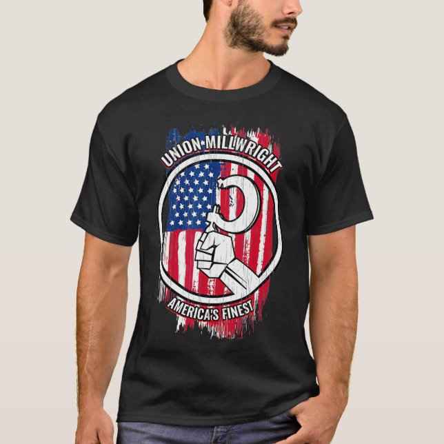 Union Millwright Tshirt American Manar Gifts for M T Shirt (Framsida)