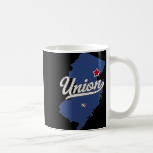 Union New Jersey Nj Karta  Kaffemugg (Höger)