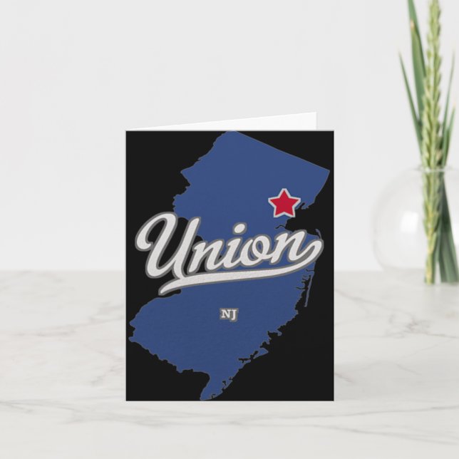Union New Jersey Nj Map  Kort (Framsida)