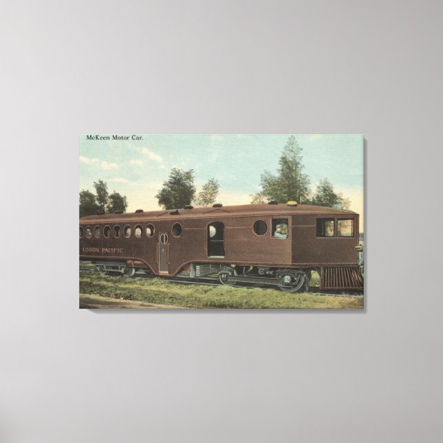 Union Pacific RailroadMcKeen Motor Car View Canvastryck (Framsida)