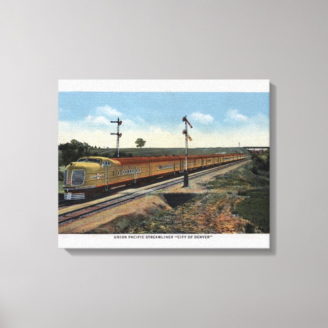 Union Pacific Streamliner ’City of Denver’ Canvastryck (Framsida)