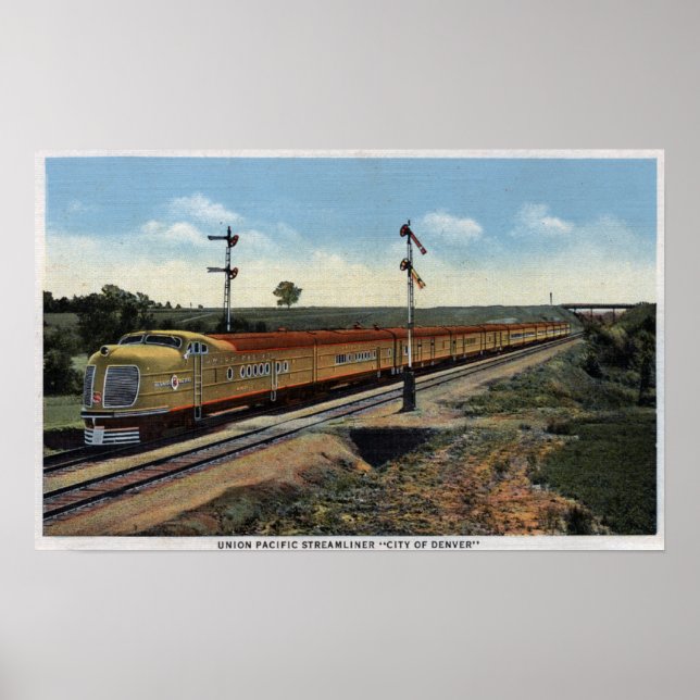 Union Pacific Streamliner ’City of Denver’ Poster (Framsidan)