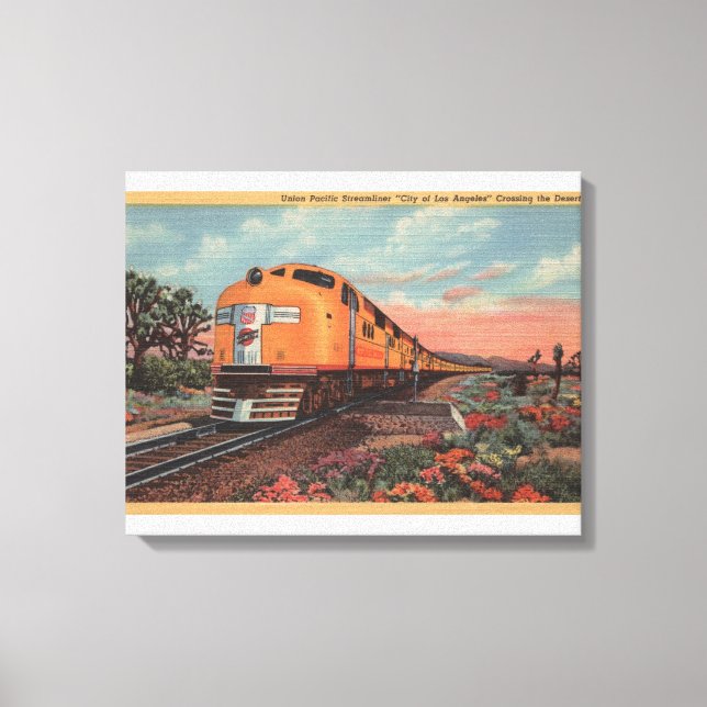 Union Pacific Tåg, City of L.A. Canvastryck (Framsida)