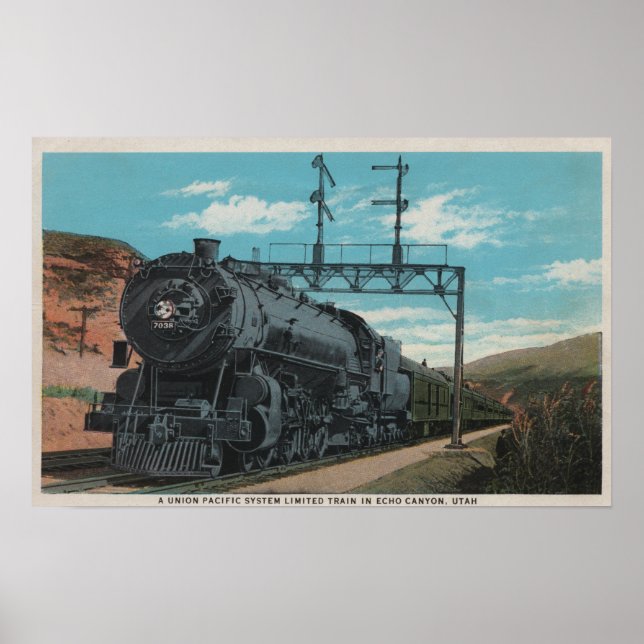 Union Pacific Tåg, Echo Canyon, Utah Utah Poster (Framsidan)