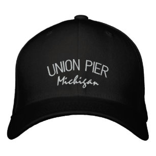 Union Pier Michigan Embroized Hat Broderad Keps