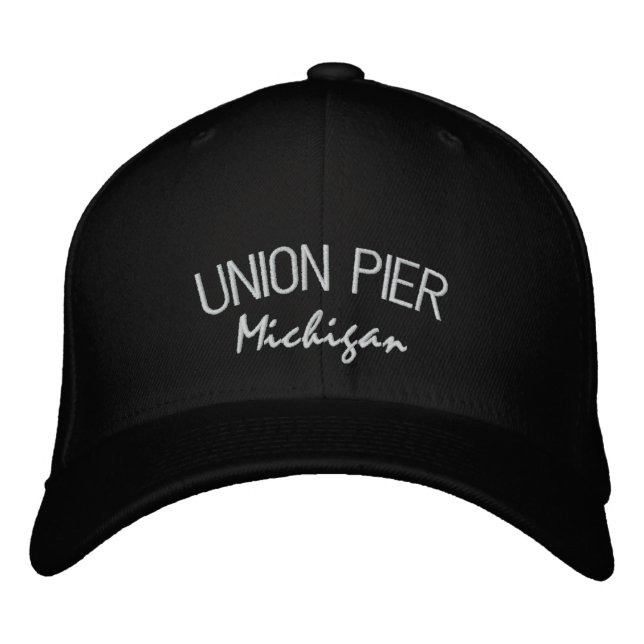 Union Pier Michigan Embroized Hat Broderad Keps (Framsida)