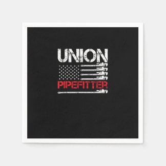 Union Pipefitter Union Strong USA American Flagga  Pappersservett