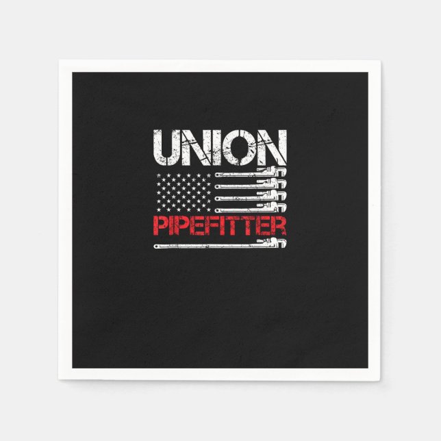 Union Pipefitter Union Strong USA American Flagga  Pappersservett (Framsidan)