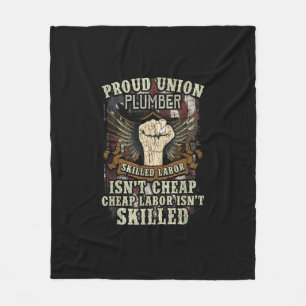 Union Plumber Shirt Proud Skilled Labour är inte C Fleecefilt