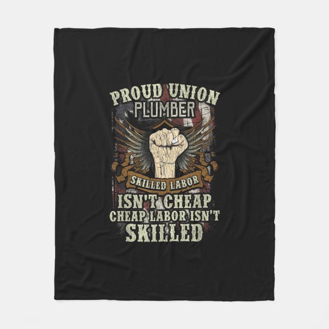 Union Plumber Shirt Proud Skilled Labour är inte C Fleecefilt (Framsidan)