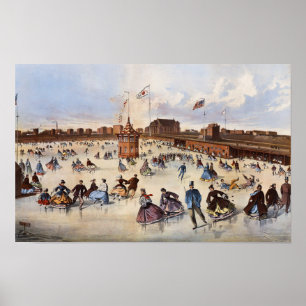 Union Pond Williamsburgh LI,1862 av Winslow Homer Poster