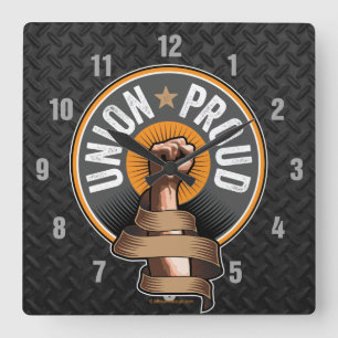 Union Proud Square Wall Clock Fyrkantig Klocka