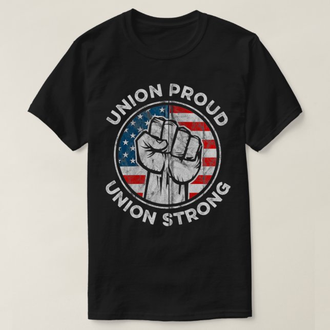 Union Proud Union Strong American Flagga Union Wor T Shirt (Design framsida)