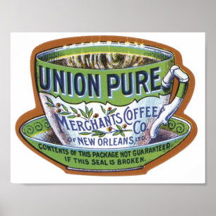Union Pure Merchants kaffemärkning Poster