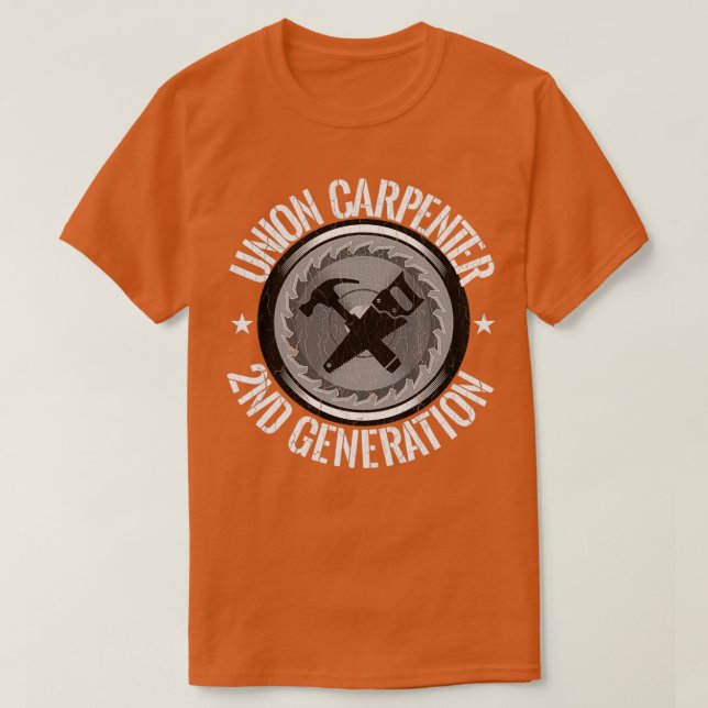 Union Retro Carpenter Distress Woodworwo T Shirt (Design framsida)