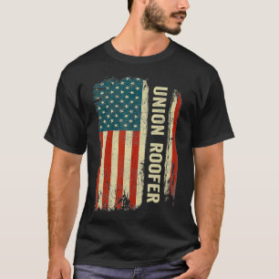 Union Roofer American Flagga T Shirt