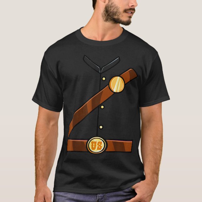 Union Soldier Costume Halloween Civil Krig T Shirt (Framsida)
