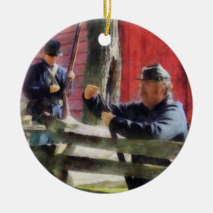 Union Soldier Loading Rifle Julgransprydnad Keramik