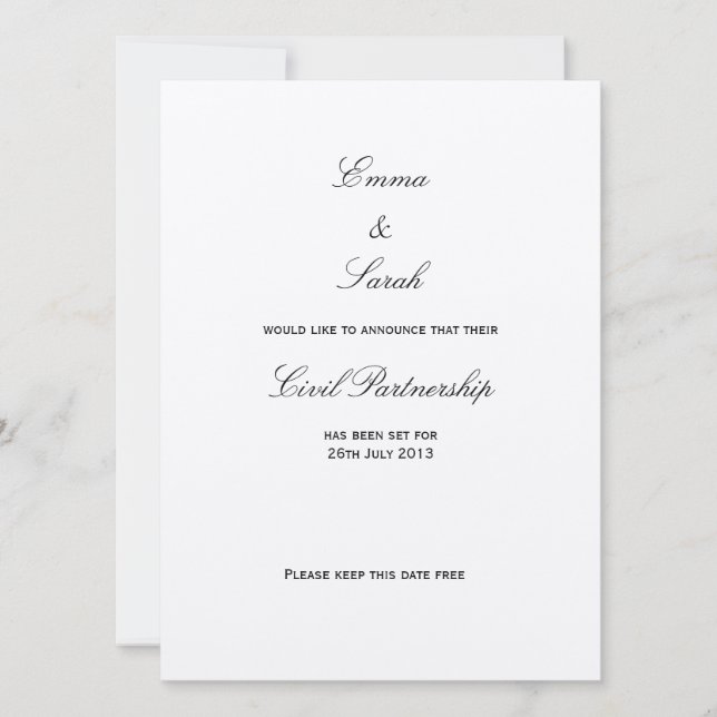 Union - Spara datum Inbjudningar (Framsida)