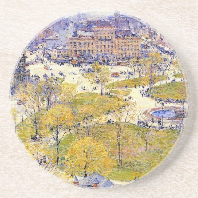 Union Square i vår av Frederick Childe Hassam Underlägg (Framsidan)