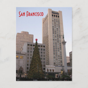 Union Square jul - San Francisco Helg Vykort