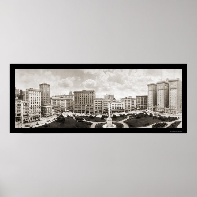 Union Square San Francisco CA Photo 1910 Poster (Framsidan)