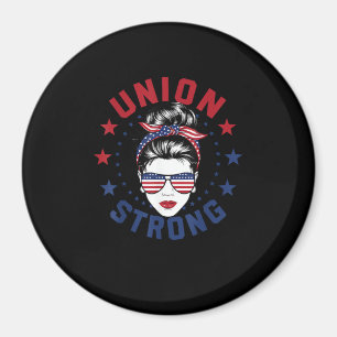 Union Stark Labour Day Messy Bun USA flagga Magnet