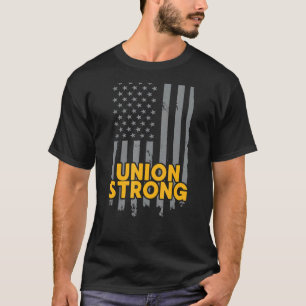 Union Starong American Flagga Patriotic Labour Day T Shirt
