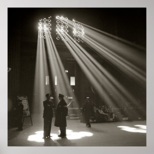 Union Station Chicago, 1943. Vintage Photo Poster