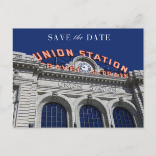 Union Station Chicago Bröllop spara datum Meddelande Vykort