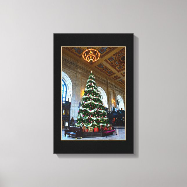 Union Station Christmas Tree, Kansas City Canvastryck (Framsida)