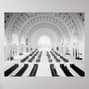 Union Station Grand Lobby, 1910. Vintage foto Poster